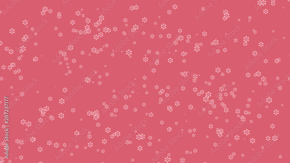 Illustration of cute flowers of sakura. Abstract pink floral background