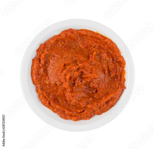 Ajvar or Pindjur Orange Vegetable Spread made from Bell Peppers photo