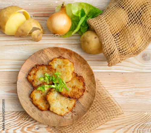 Potato Pancakes, Draniki, Deruny, Potato Latkes or Boxties photo