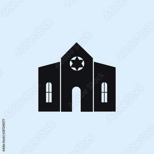 Obraz na plátně Synagogue building flat icon