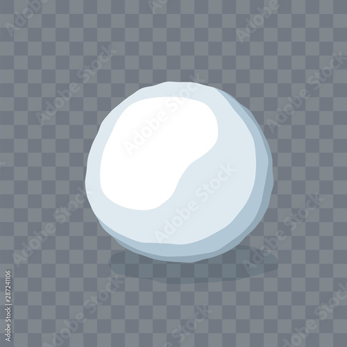 Snow ball ice. Winter design snowy icicle snowball. White blue snow template. Decoration isolated transparent background. 3D cartoon snow ball. Christmas, New Year frozen. Vector illustration