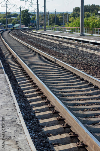 Rails and sleepers on railway tracks