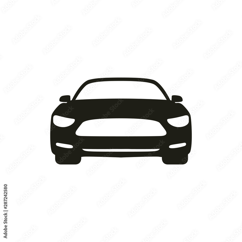 Car silhouette front icon symbol vector. City transportation vector illustration concept, Online car sharing icon, logo