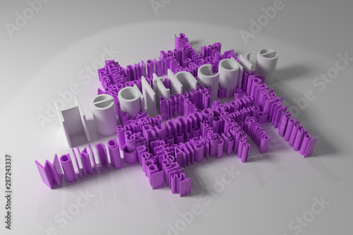 Healthcare, health, lifestyle keyword words cloud. For graphic design, texture or background. 3D rendering.