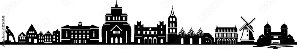 Minden City Skyline Vector Silhouette