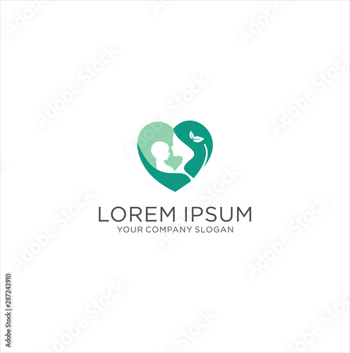 Love Baby Care Logo Design Concept Template . Mother Love Care Logo . Mom and baby love logo