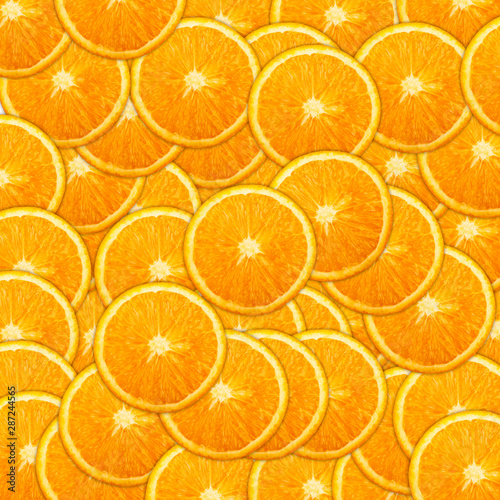set of halves of orange background. top view