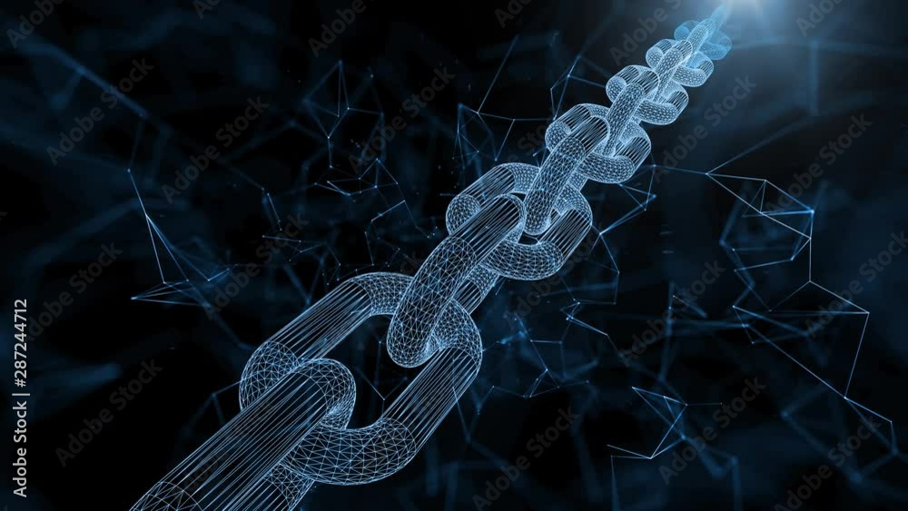 Artistic business blockchain chain cyberspace copy space background.