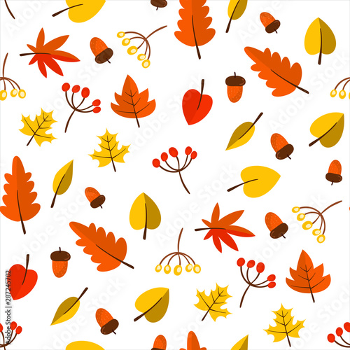 Seamless repeating pattern. Autumn background. Wallpaper  textile  greeting card design. Vector.