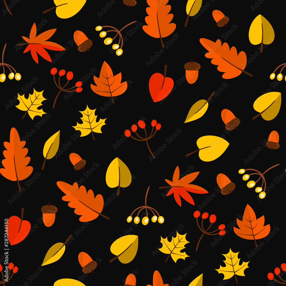 Seamless repeating pattern. Autumn background. Wallpaper, textile, greeting card design. Vector. Seamless repeating pattern. Autumn background. Wallpaper, textile, greeting card design. Vector.