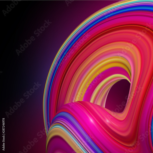Square background with 3D rendered flow digital art in motion.