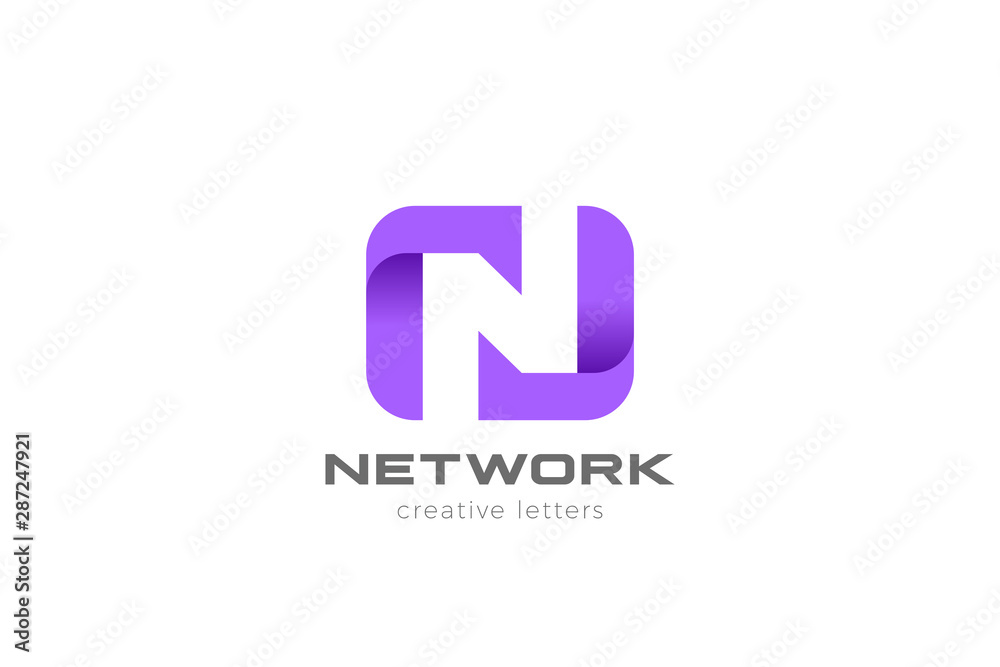 Letter N Logo design vector template Negative space style. Letter N Logo design vector template Negative space style.