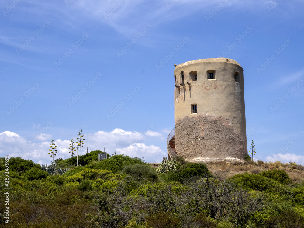 Old tower Torre di Porto Corallo, Sardinia