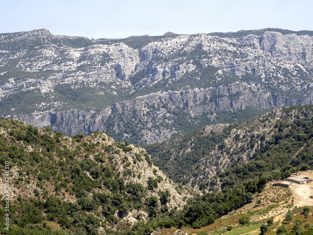Mountain landscape in Passo Genna Silana, Sardinia, Italy