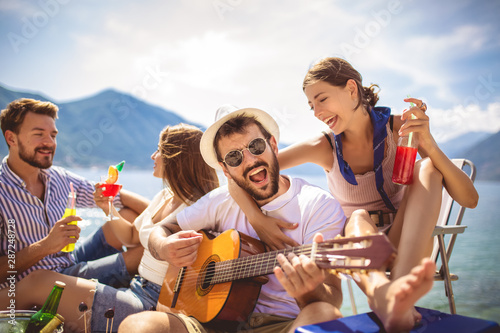 Photography Young people having fun on summer vacation