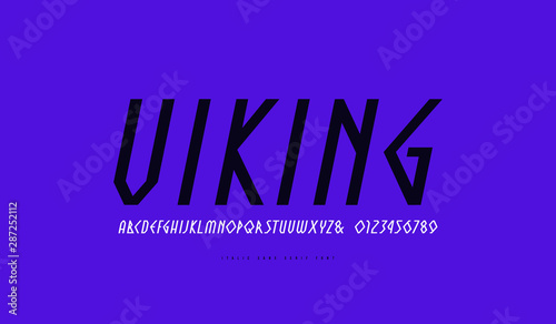Decorative geometric italic sans serif font