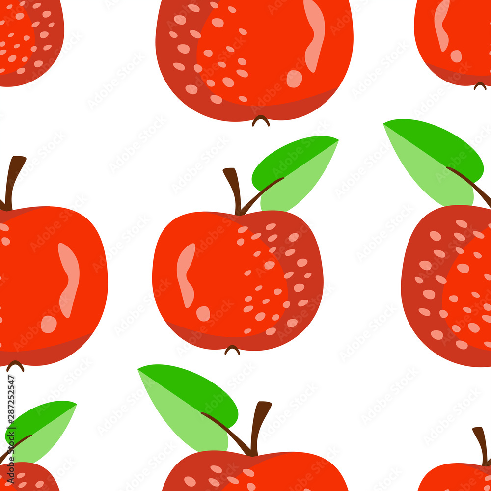 Vector seamless pattern with fresh and ripe apples. Healthy fruit background, wallpaper. Vector seamless pattern with fresh and ripe apples. Healthy fruit background, wallpaper.