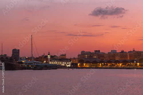 Sunset with the port