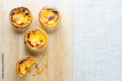 Photography Portuguese Egg Tarts, is a kind of custard tart found in various Asian countries