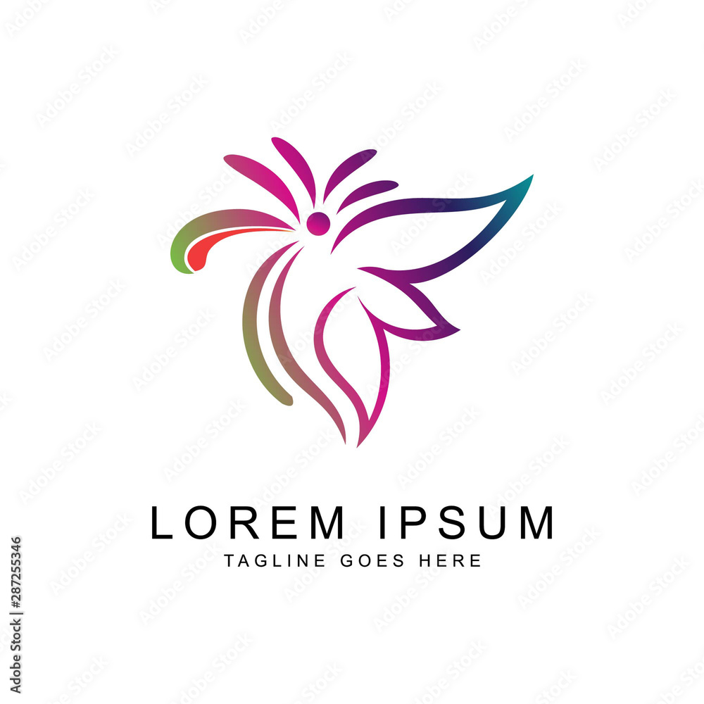 bird with colorful logo template