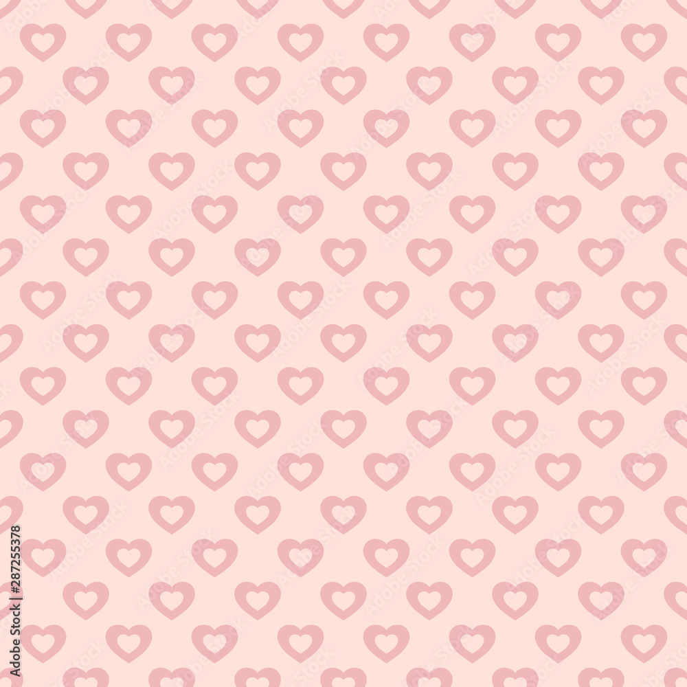 Valentines day background. Vector seamless pattern with small pink hollow hearts Valentines day background. Vector seamless pattern with small pink hollow hearts