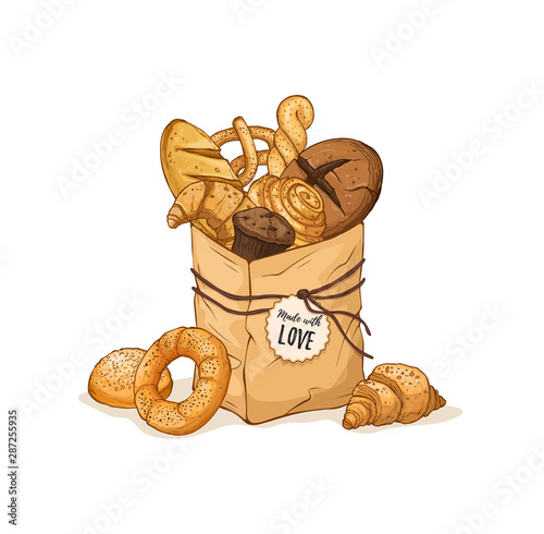 Fresh Bread Isolated Vector Ilustration