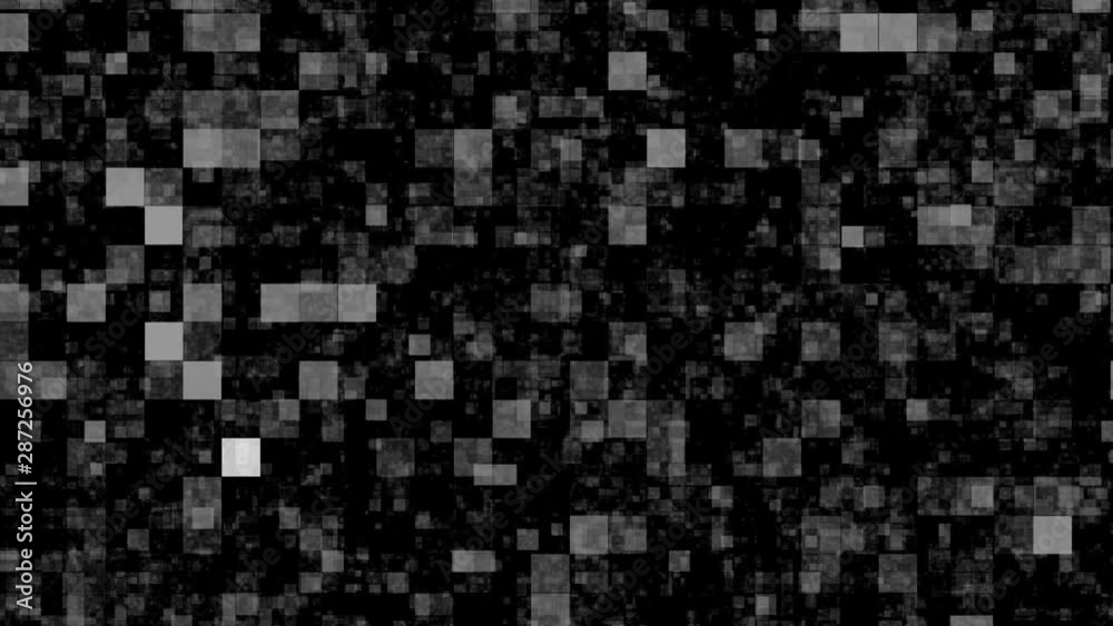 3D animation of a set of gray and black cubes constantly moving