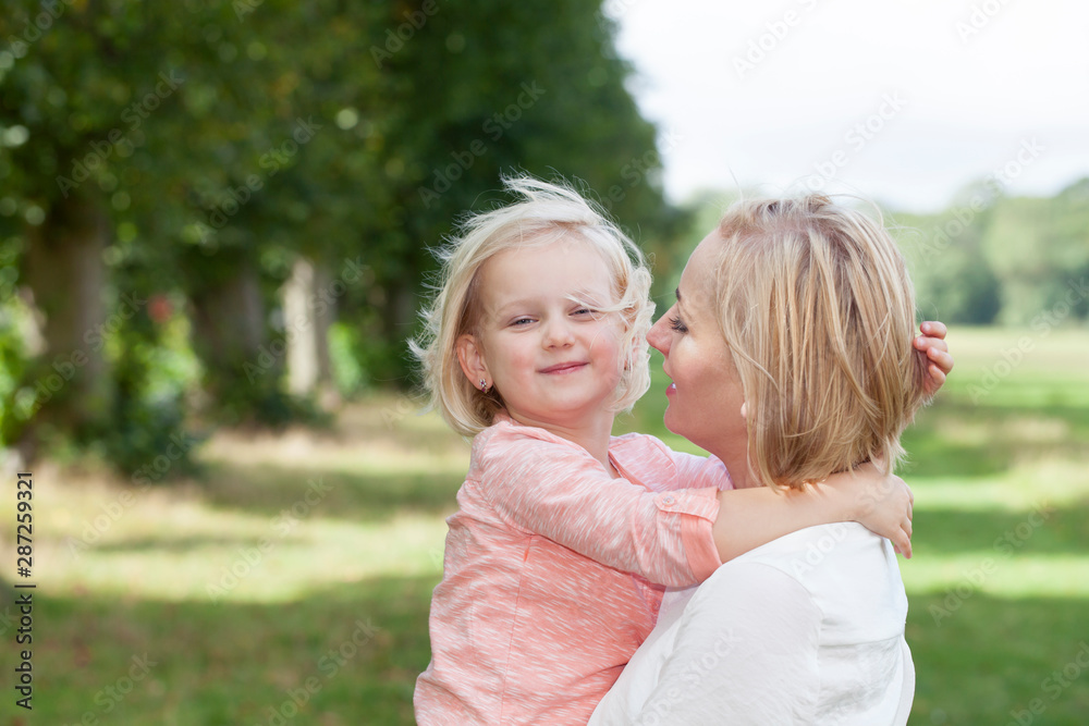 mother and daughter in the park