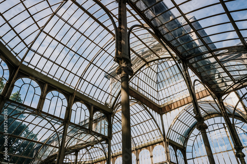 Interior of the Crystal Palace in Madrid, a must for tourists.