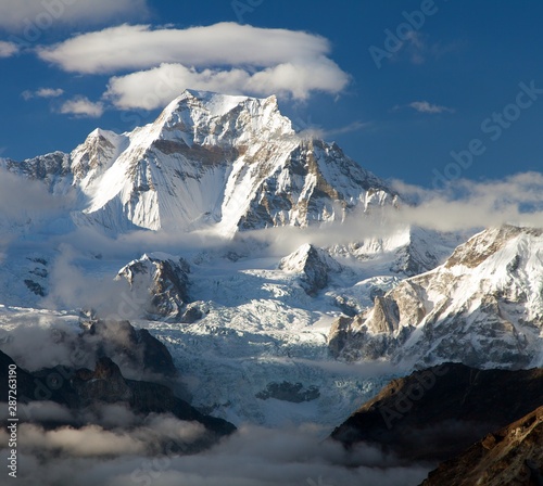 Gyachung Kang 7952m within clouds near Cho Oyu photo