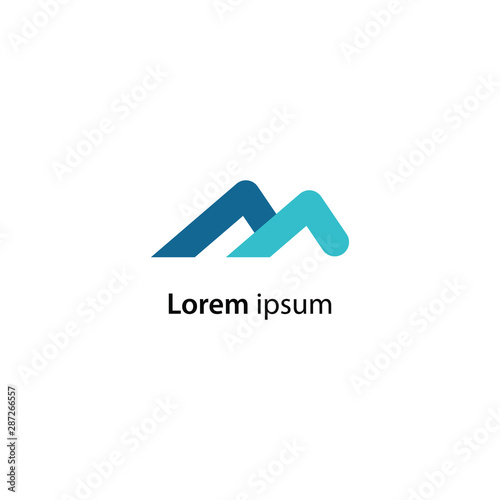 M letter Logo design vector. Letter M logo Vector. Mountain logo