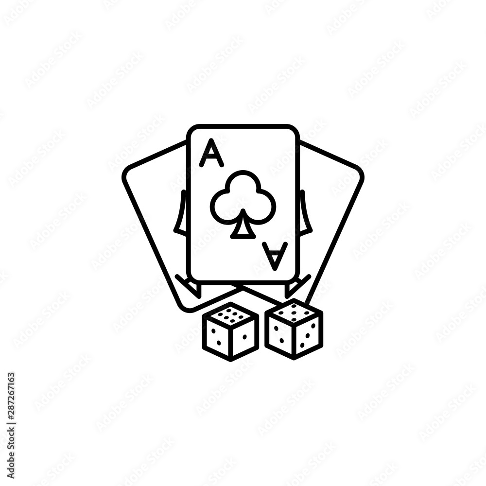 Card, chips, casino icon. Element of casino icon Card, chips, casino icon. Element of casino icon