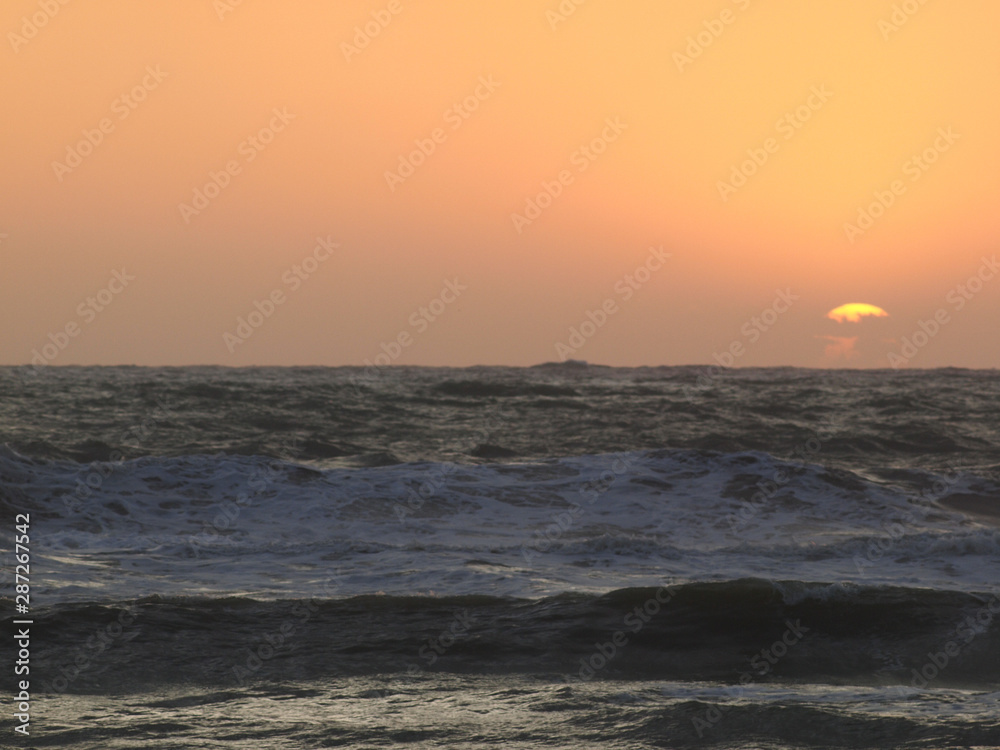 beautiful sunset in italy coastline