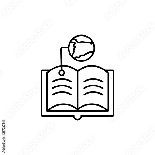 Access book flexible globe icon. Element of distance education line icon