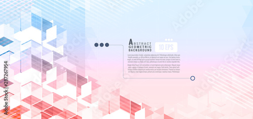 Geometric cubes graphic template banner BG