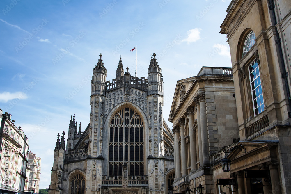 View for Bath Abbey in Bath, Somerset, England, Europe