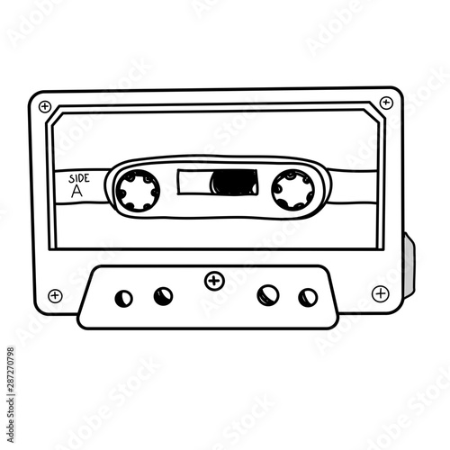 audio cassette isolated on white background