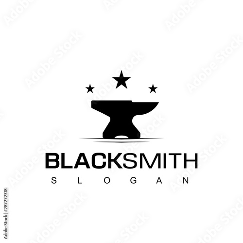 Blacksmith Logo Template Isolated On White Background