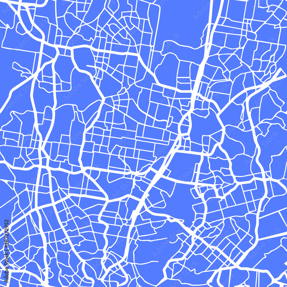 Seamless blue and white abstract city roads blueprint plan map vector