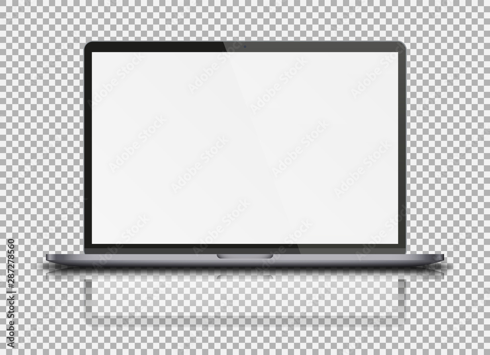 Modern laptop with reflections and shadows. Modern laptop with reflections and shadows.