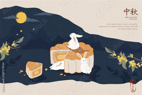 Mooncake and cute jade rabbit