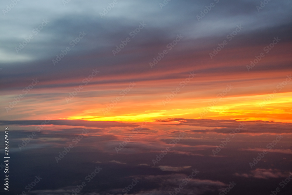 sunrise above clouds