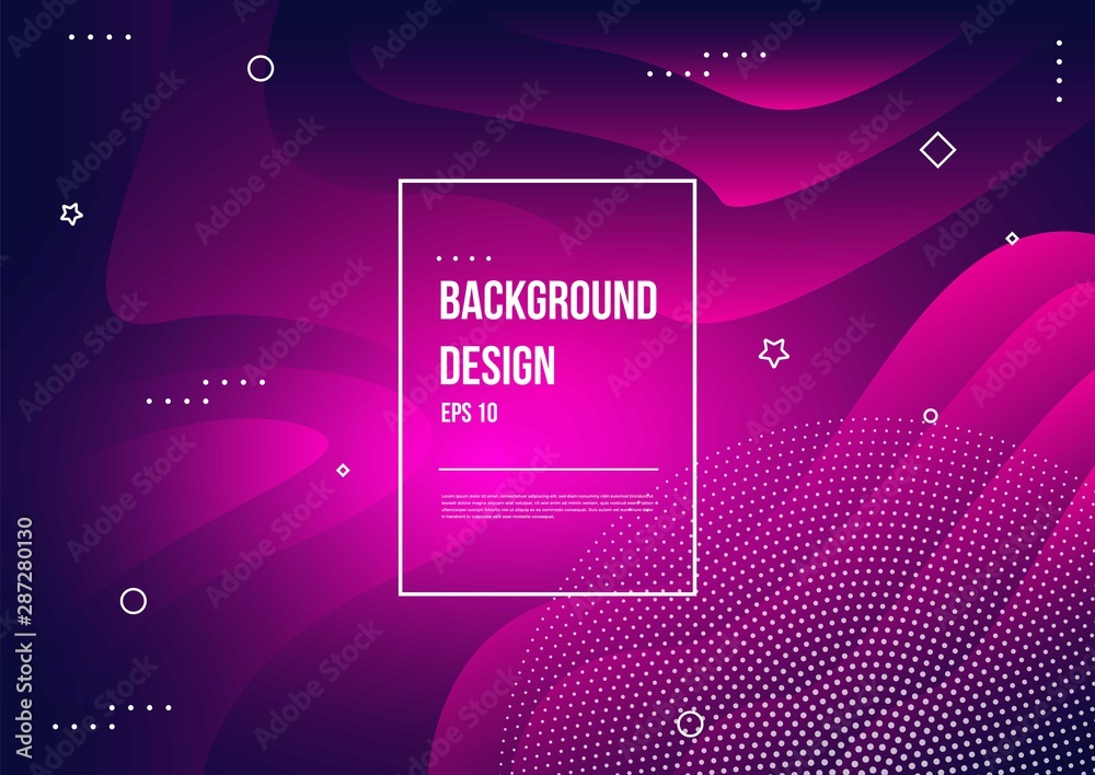 Wavy geometric with fluid design background. Trendy gradient shapes composition