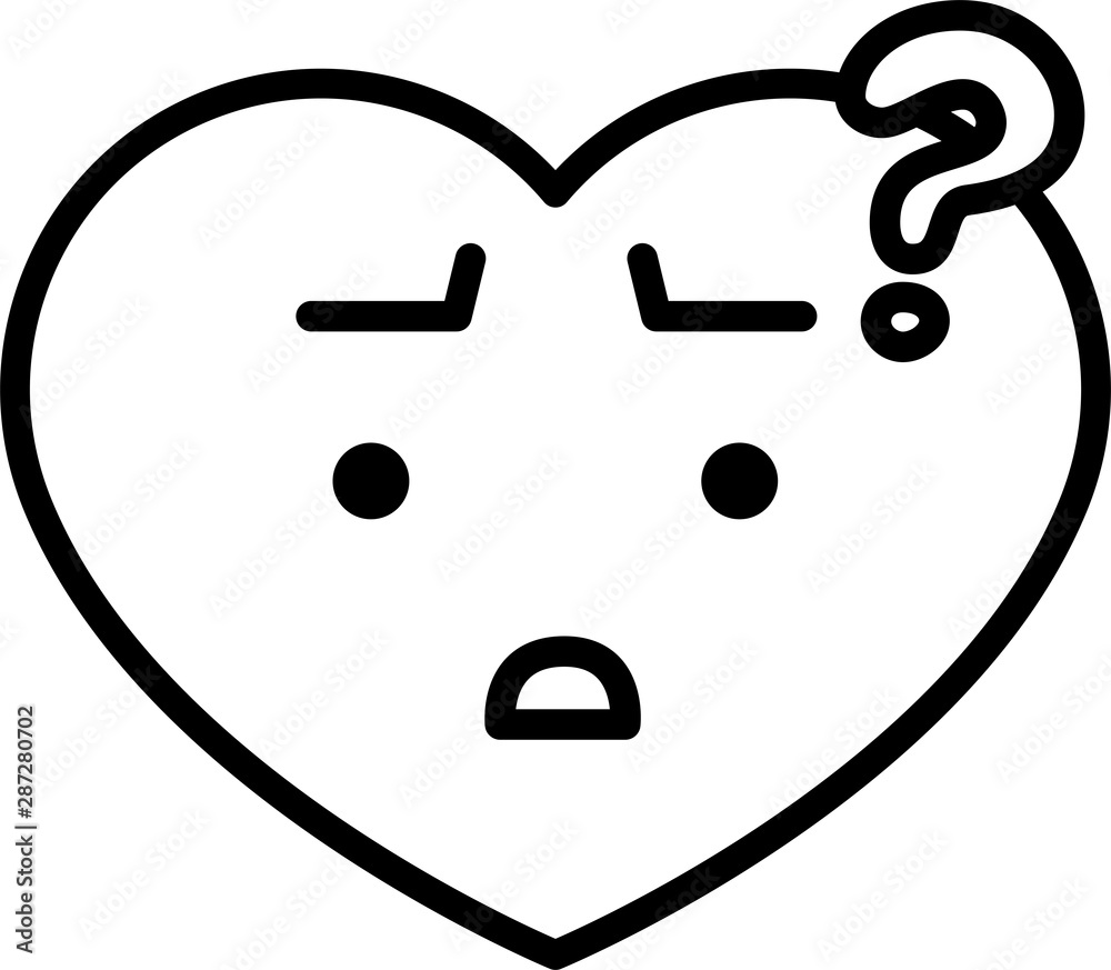 Line drawing of Heart emoticon icon Line drawing of Heart emoticon icon