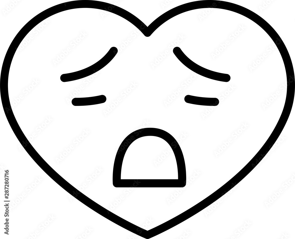 Line drawing of Heart emoticon icon Line drawing of Heart emoticon icon