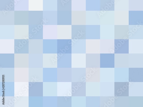 Abstract mosaic of pastel blue squares. geometric colorful pattern. Picture for creative wallpaper or design art work.