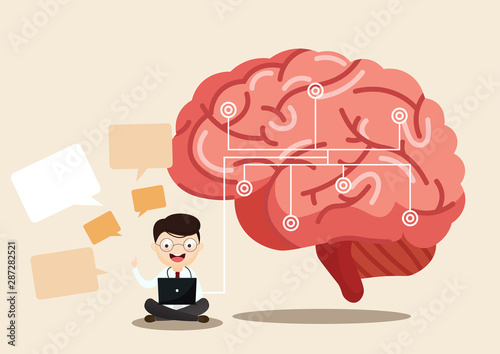 Scientific medical illustration of human brain stroke illustration