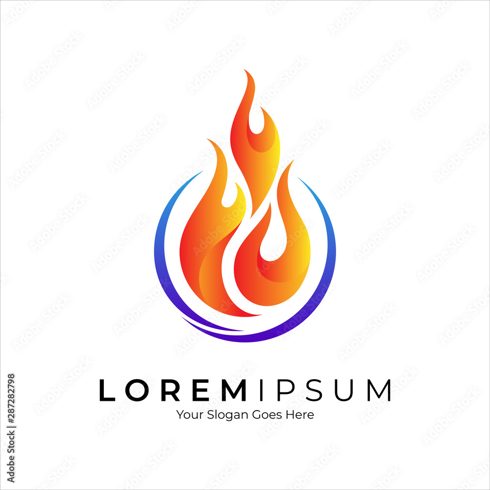Fire logo design. Modern flame/grilled symbol. Torch light vector illustration Fire logo design. Modern flame/grilled symbol. Torch light vector illustration