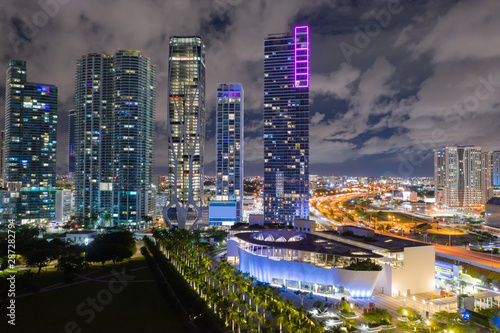 Bright city lights of Downtown Miami FL © Felix Mizioznikov