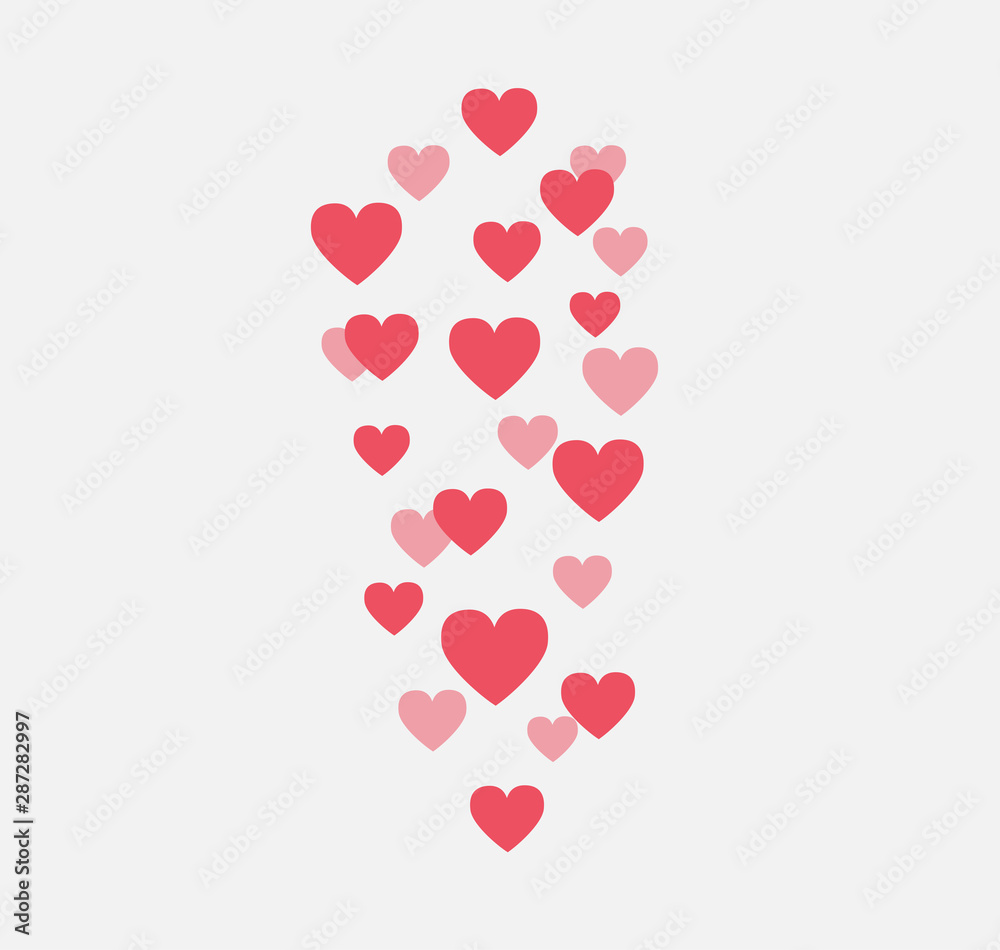 Instagram pink hearts vector background